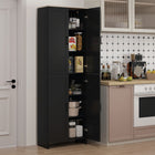 HOMCOM - Armoire de cuisine garde-manger 67 po à 4 portes avec étagères réglables - noir-Les étagères à 6 niveaux offrent beaucoup d’espace pour ranger la vaisselle, les casseroles et poêles, les produits secs ou les appareils électroménagers 