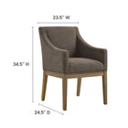 Modway - Alton Tissu tapis Fauteuil à manger - Mocha Natural-Tissu tissé Slub Weave Tissage