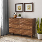Modway - Vespera 6 tiroirs Commode, Noyer-Tiroirs à glissement complet