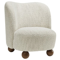 Modway - Monroe Tissu Boucle Chaise d’accent - Noyer perlé-Tissu boucle Tissu Rembourrage