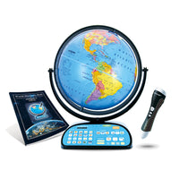 Replogle - Globe terrestre interactif bleu océan Intelliglobe 12 po - Anglais-Intelliglobe™ interactif, parlant et de luxe