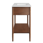 Modway - Zaire 48" Vanité de salle de bain à un seul lavabo - Blanc noyer-Bassin en céramique à simple évier