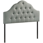 Modway - Sovereign Tissu rembourré Tête de lit King, Gris-Boutons profondément encastrés