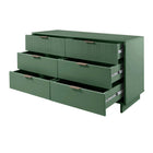 Manhattan Comfort - Granville commode moderne double large de 55,04 po - vert sauge-Doté d'une épaisseur de panneau de 25 mm, fabriqué en bois massif de haute qualité et doté d'une façade de tiroir rainurée en bois massif