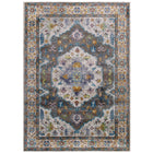 Modway - Success Médaillon vintage floral vieilli Anisah Tapis de 5 pi l x 8 pi L - Gris ivoire Jaune Orange-Tapis d’espace à médaillons vintage floraux vintage vieillis