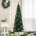 HOMCOM - Arbre de Noël Artificiel 6 Pieds Arbre Effilé Décoration Fête - Vert-Les branches réalistes en PVC donnent un aspect plein et luxuriant à l'arbre 