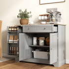 HOMCOM - Buffet moderne avec plateau effet bois et étagères de rangement multiples - gris-MDF de qualité avec surface traitée pour un nettoyage facile 