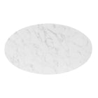 Modway - Verne Ovale de 48 po Marbre artificiel Table à manger, Or Blanc-Anneau de pied non marqué