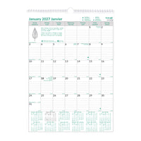 Blueline - 2027 Calendrier mural mensuel EcoLogix - 12 po x 17 po - bilingue-12 mois, de janvier à décembre