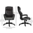 Vinsetto - Fauteuil de bureau exécutif à haut dossier avec massage à vibrations 6 points - brun-Base robuste avec cinq roulettes pour se déplacer facilement