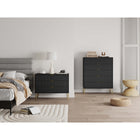 Manhattan Comfort - Commode moderne Dumbo et commode haute à 5 tiroirs - noir - ensemble de 2-Comprend 8 tiroirs à extension totale conçus avec des lignes verticales texturées en relief
