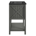 Modway - Steam 24" Vanette de salle de bain - Gris Noir-Conception des lattes verticales