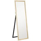 HOMCOM - Miroir pleine longueur sur pied ou à poser - 53,3 po l x 162,6 po H - marron-Grand miroir de 64 po x 21 po (162,6 x 53,3 cm) offrant un reflet complet du corps entier 