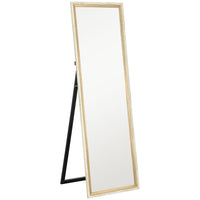 HOMCOM - Miroir pleine longueur sur pied ou à poser - 53,3 po l x 162,6 po H - marron-Grand miroir de 64 po x 21 po (162,6 x 53,3 cm) offrant un reflet complet du corps entier 