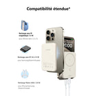 UGREEN - Mini batterie externe magnétique sans fil 20 W 10 000 mAh - Blanc-Fixation Magnétique Puissante : Le bloc-pile magnétique offre une recharge sans fil rapide de 7.5W et reste bien en place grâce à ses aimants puissants intégrés et sa surface antidérapante en silicone. Il s’aligne parfaitement avec votre iPhone et vous permet de l’utiliser confortablement pour les appels, les selfies et plus encore pendant la recharge.