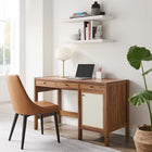 Modway - Capri Grains de bois de 49" Bureau - Noyer-Porte à texture de lin