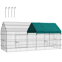 PawHut - Cage pour petits animaux 87 po pour poules, lapins, chinchillas avec toit-Non seulement pour une utilisation en intérieur, mais aussi en extérieur 
