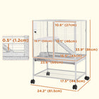 PawHut - Cage à deux niveaux pour furets, rats, cochons d’Inde 24 po L x 18 po l x 34 po H - gris clair-Rampe, bouteille d'eau et gamelle incluses 