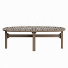 Modway - Saratoga Ovale Terrasse extérieure Bois de teck Table basse - Gris vieilli-10