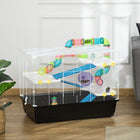 PawHut - Cage pour hamster 31 po L avec système de tubes tunnels - Noir-La porte avant vous permet d'accéder facilement à votre hamster