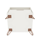 Manhattan Comfort - Rockefeller Table de Nuit 1 Tiroir Style Mid-Century Modern 51 cm - Blanc - Lot de 2-17,62 po L x 20,08 po l x 21,65 po H