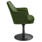 Modway - Lippa Salle à manger pivotante Performance Velvet Fauteuil - Vert mousse noire-Anneau en plastique en caoutchouc pour la protection des planchers