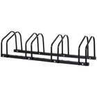 Soozier - Support de stationnement au sol pour 4 vélos, usage intérieur et extérieur - noir-Fabriqué en acier robuste pour une durabilité à long terme