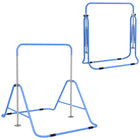Qaba - Barre de gymnastique horizontale pliable et extensible pour enfants - Bleu-Absorption des chocs, pieds antidérapants et grande stabilité 
