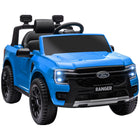 Qaba - Ford Ranger sous licence 12V voiture électrique pour enfant avec rangement arrière - bleu-Le Ford Ranger 12V est sous licence, il séduit les jeunes passionnés de voitures 
