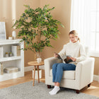 HOMCOM - Arbre banyan artificiel 5 pi pour décoration intérieure - vert - lot de 2-Matériau : PEVA, Bois, Ciment, PP 