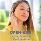 échelon - RoundSound OpenEar Écouteurs sans fil, Noir-Conscience situationnelle améliorée Restez conscient de votre environnement tout en profitant de votre musique ou de vos appels préférés