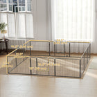 PawHut - Enclos pour Chien 12 Panneaux avec Porte pour Extérieur et Intérieur - 24 po L-Les 12 panneaux peuvent être installés en rectangle