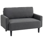 HOMCOM - Canapé loveseat - gris foncé-Siège et dossier intégrés sans couture pour un confort optimal 