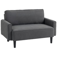 HOMCOM - Canapé loveseat - gris foncé-Siège et dossier intégrés sans couture pour un confort optimal 
