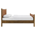 Modway - Maven Grandeur nature Cuir végétalien rembourré Lit de plateforme, Noyer Tan-Bois séché au four