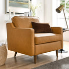 Modway - Impart Cuir authentique Fauteuil - Tan-Sellerie en cuir véritablement