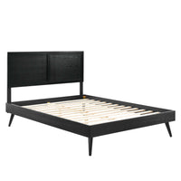 Modway - Marlee Bois Lit à plateforme queen avec pieds écartés, Noir-Cadre de lit plateforme Queen