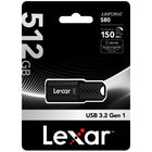 Lexar - JumpDrive S80 Cle USB 3.1 - 512Go - Noir-Stocke et transfère le contenu plus rapidement grâce aux performances USB 3.1 haut débit