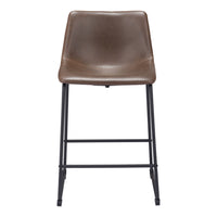 Zuo - Smart Tabouret de comptoir - Vintage Espresso - Ensemble de 2-Tissu en faux cuir doux et durable