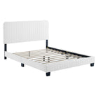 Modway - Celine Chenal Touffé Performance Velvet Lit de plateforme complet, Blanc-Lit de plateforme complet