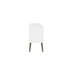 Manhattan Comfort - Meuble TV Bradley 62,99 po style Mid-Century Modern - Blanc et Brun Rustique-Assemblage à domicile requis Tout le matériel inclus