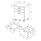 Monarch Specialties - 7401 Classeur 3 Tiroirs - Faux Bois Gris-2 tiroirs de format lettre pour les livres, les enveloppes ou autres dossiers. 1 grand tiroir de rangement pour les documents de format légal