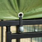 PawHut - Chenil pour chien extérieur 8 pi x 4 pi x 6 pi - vert-Avec 2 supports de gamelles rotatifs et gamelles, vous pouvez nourrir vos animaux sans ouvrir la porte 