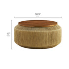 Modway - Maris Herbiers marins et bois Table basse - Noyer naturel-Base en herbiers marins tissée à la main
