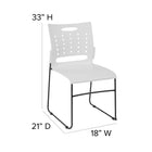 Flash Furniture – Chaise empilable Hercules, base traîneau, dossier ventilé, capacité 881 lb, blanc (RUT2WH)-Renfort transversal avant