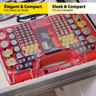 Battery Daddy - Organisateur et étui de rangement pour 180 piles avec testeur - Rouge-Trouvez la bonne batterie: un stockage incorrect draine les batteries. Restez organisé et soyez prêt pour les pannes de courant, les nouveaux cadeaux ou chaque fois que vous devez remplacer une batterie déchargée