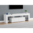 Monarch Specialties - 3548 Meuble Tv - 63 po L/Blanc Lustre Avec Verre Trempe-2