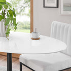 Modway - Lippa Ovale de 48 po Bois Table à manger, Noir Blanc-Sièges 4
