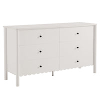 Modway - Emmeline 6 tiroirs festonnés Commode, Blanc-Détail des bords festonnés