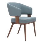 Zuo - Poise Chaise de salle à manger - Gris azur/Noyer-Assemblage requis